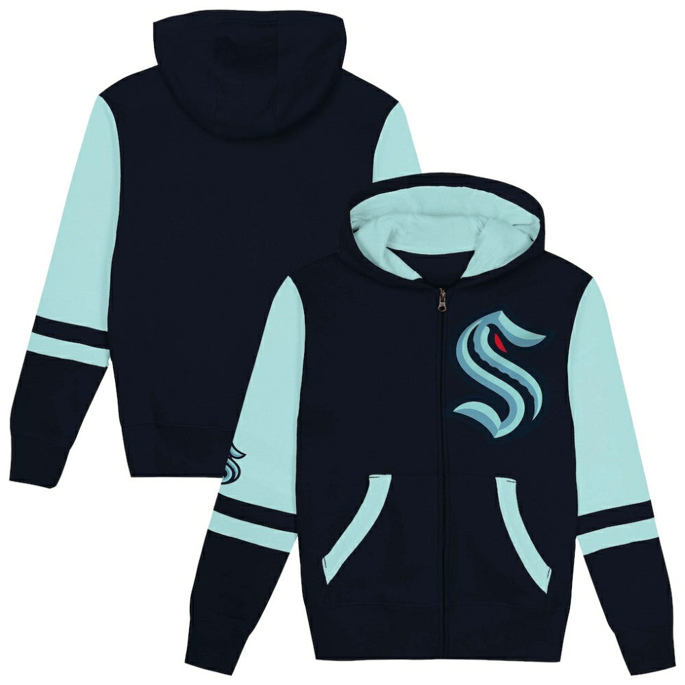 Seattle Kraken Preschool Face Off Full-Zip Hoodie - Navy Hoodies