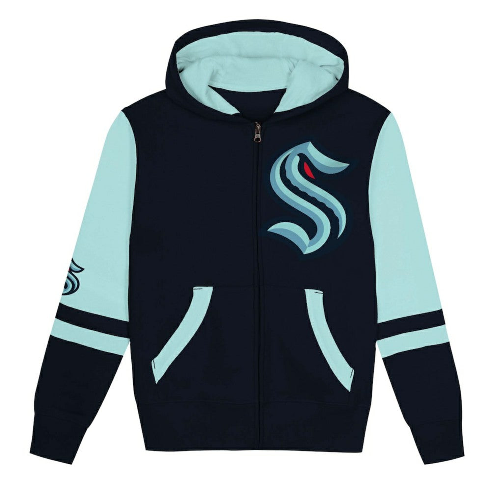 Seattle Kraken Preschool Face Off Full-Zip Hoodie - Navy Hoodies