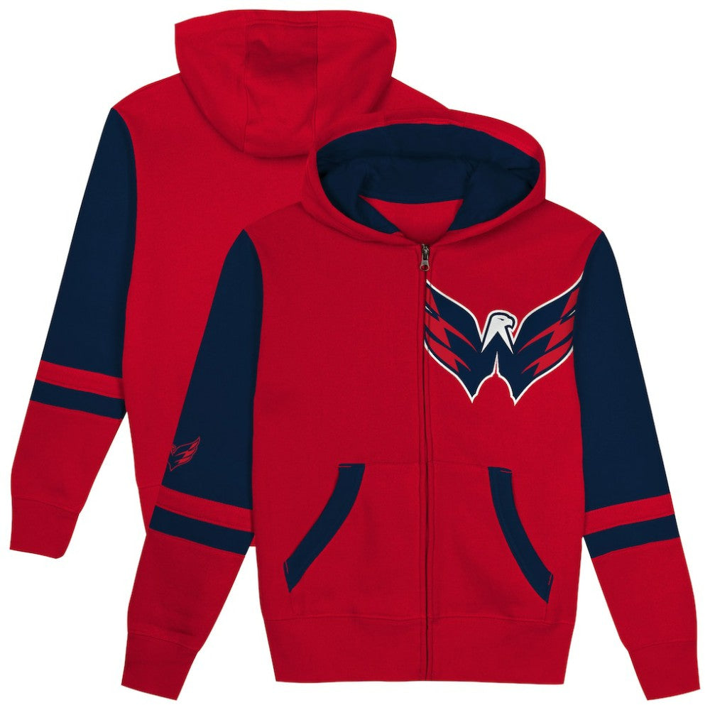 Washington Capitals Preschool Face Off Full-Zip Hoodie - Red Hoodies