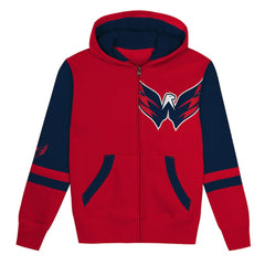 Washington Capitals Preschool Face Off Full-Zip Hoodie - Red Hoodies