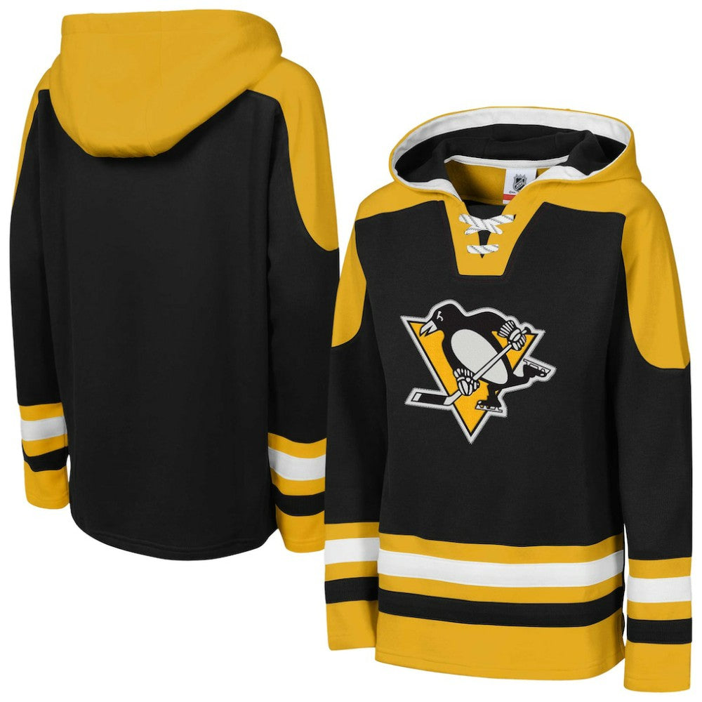 Pittsburgh Penguins Youth Ageless Must Have Home V-Neck Pullover Hoodie - Black Hoodies