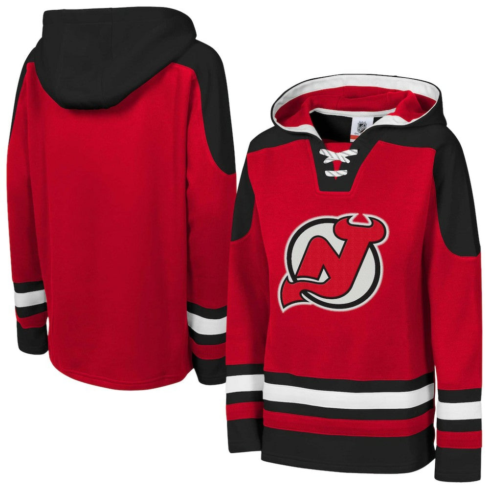 New Jersey Devils Youth Ageless Must Have Home V-Neck Pullover Hoodie - Red Jerseys