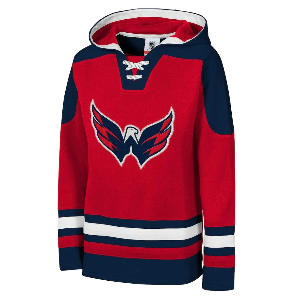 Washington Capitals Youth Ageless Must Have Home V-Neck Pullover Hoodie - Red Hoodies