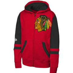 Chicago Blackhawks Youth Face Off Full-Zip Hoodie - Red Hoodies