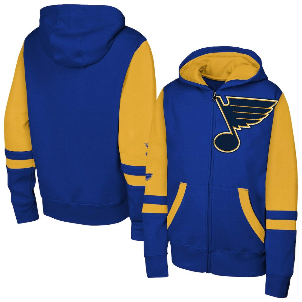 St. Louis Blues Youth Face Off Full-Zip Hoodie - Blue Hoodies