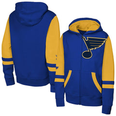 St. Louis Blues Youth Face Off Full-Zip Hoodie - Blue Hoodies