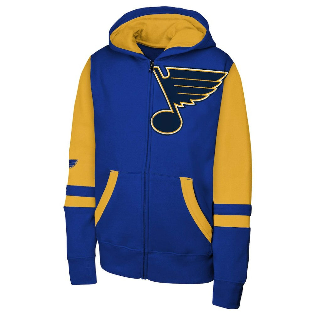 St. Louis Blues Youth Face Off Full-Zip Hoodie - Blue Hoodies