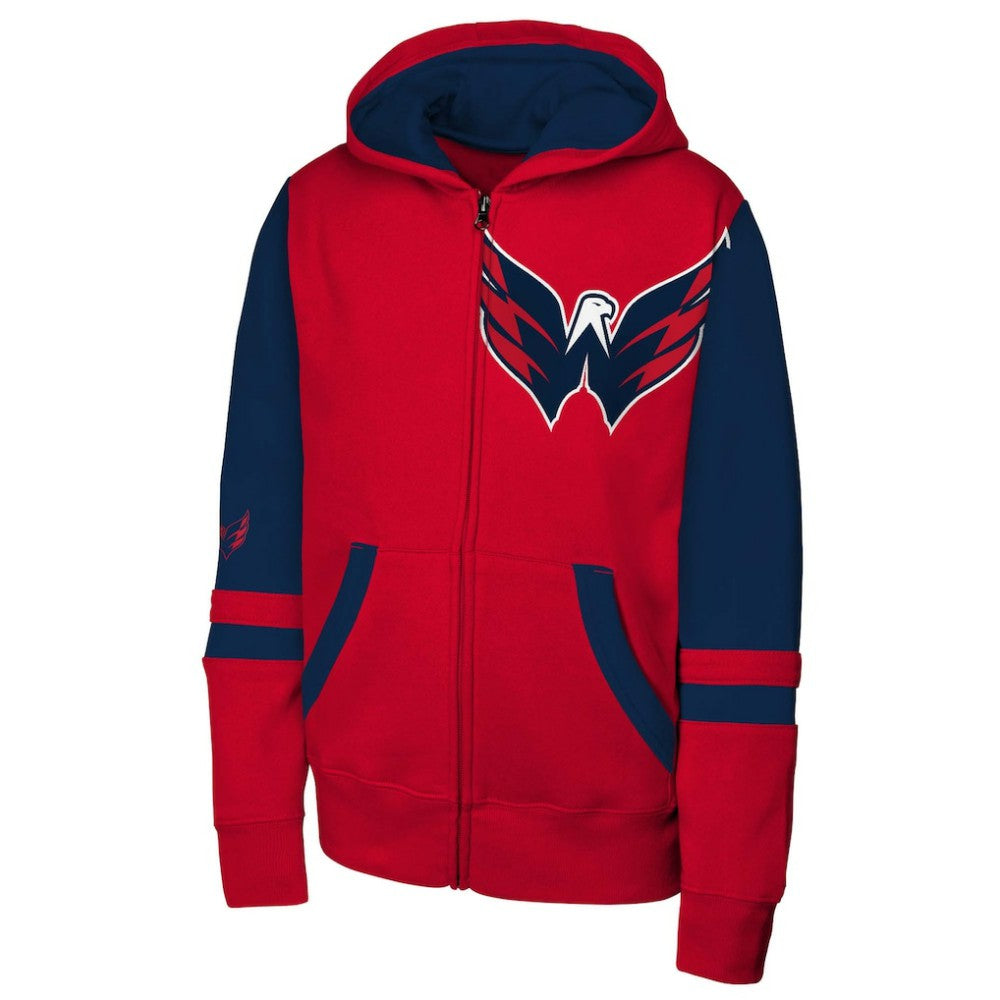 Washington Capitals Youth Face Off Full-Zip Hoodie - Red Hoodies