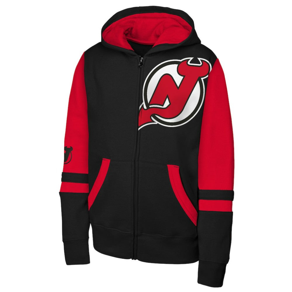New Jersey Devils Youth Face Off Full-Zip Hoodie - Black Jerseys