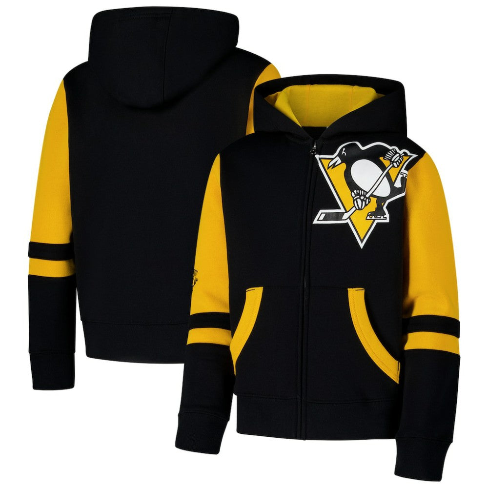Pittsburgh Penguins Youth Face Off Full-Zip Hoodie - Black Hoodies