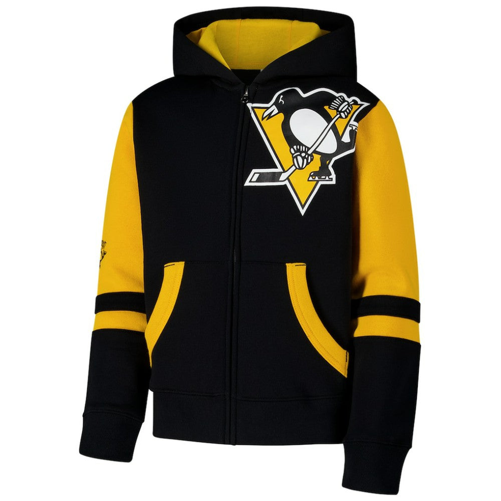 Pittsburgh Penguins Youth Face Off Full-Zip Hoodie - Black Hoodies