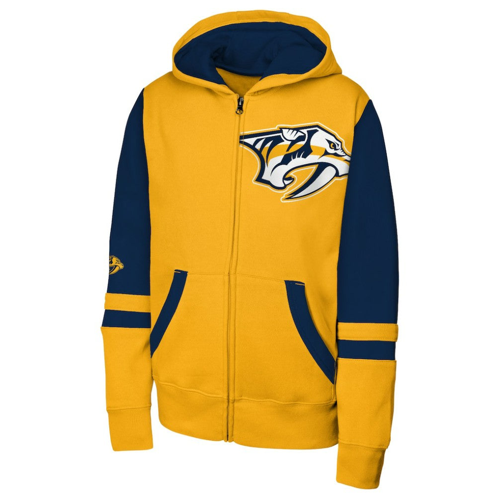 Nashville Predators Youth Face Off Full-Zip Hoodie - Gold Hoodies