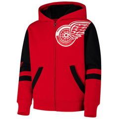 Detroit Red Wings Youth Face Off Full-Zip Hoodie - Red Hoodies