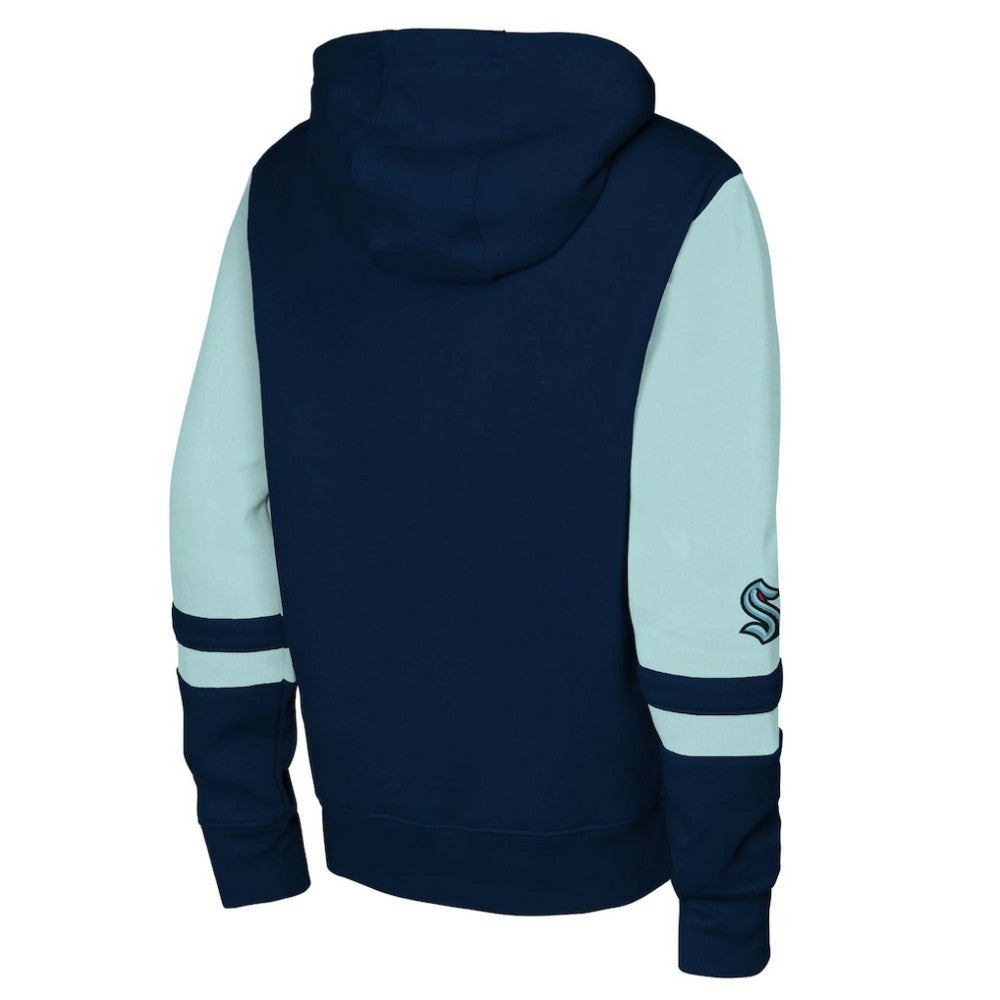 Seattle Kraken Youth Face Off Full-Zip Hoodie - Navy Hoodies