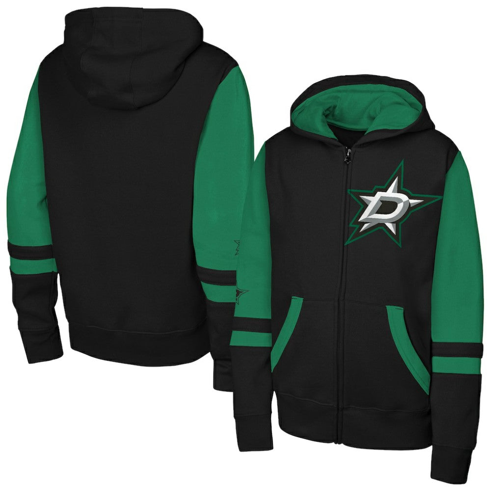 Dallas Stars Youth Face Off Full-Zip Hoodie - Black Hoodies