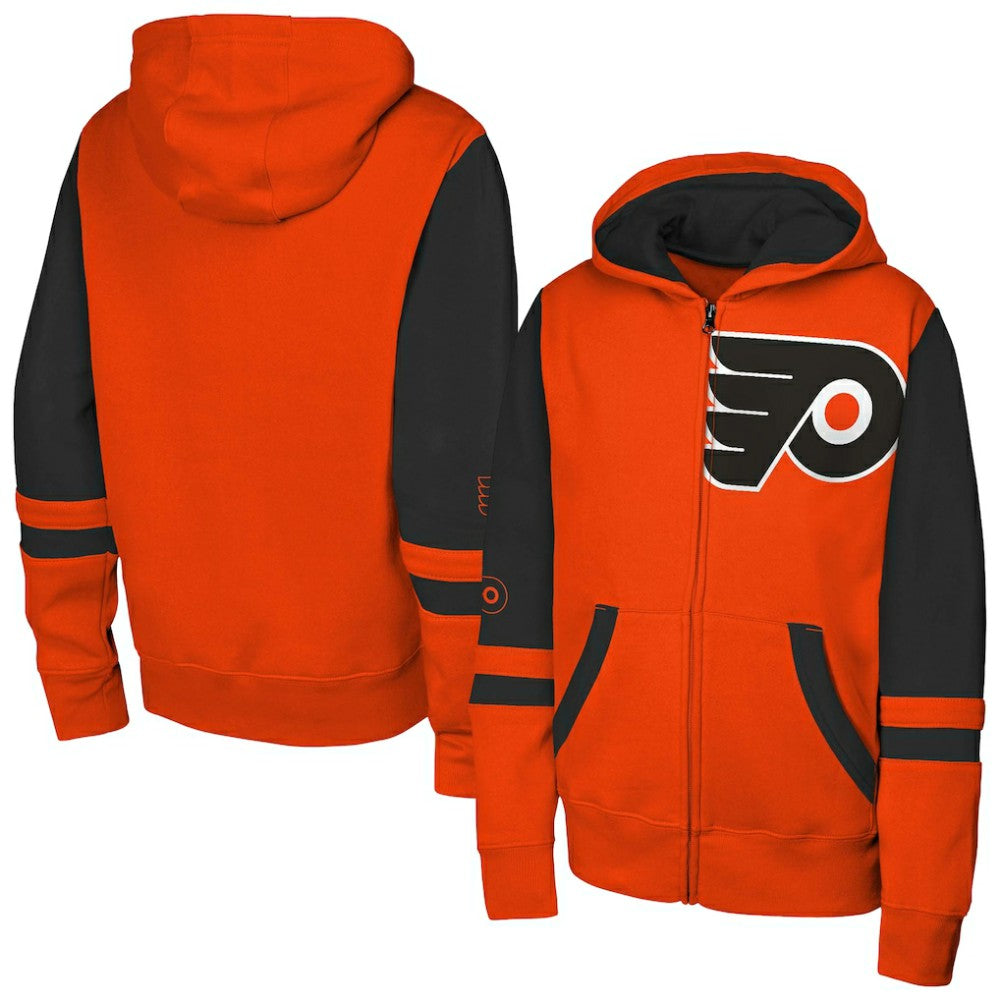 Philadelphia Flyers Youth Face Off Full-Zip Hoodie - Orange Hoodies