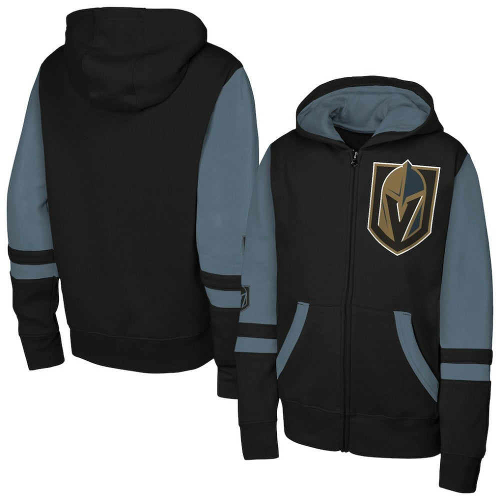Vegas Golden Knights Youth Face Off Full-Zip Hoodie - Black Hoodies