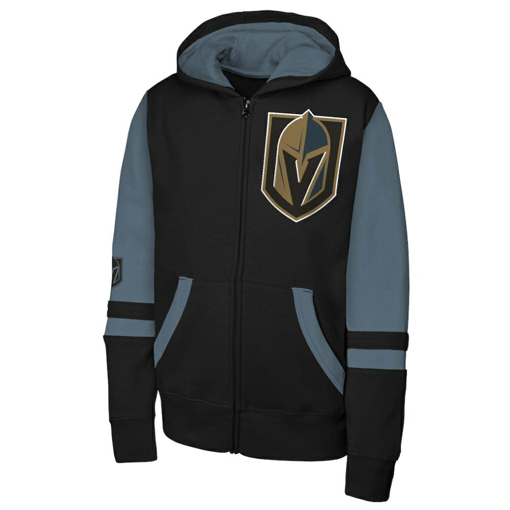 Vegas Golden Knights Youth Face Off Full-Zip Hoodie - Black Hoodies