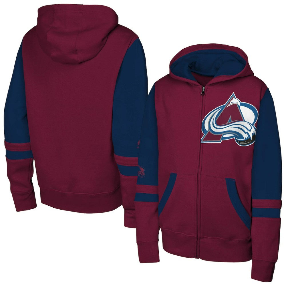 Colorado Avalanche Youth Face Off Full-Zip Hoodie - Burgundy Hoodies