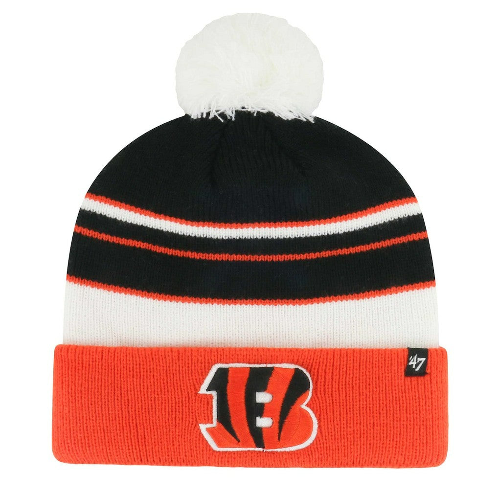 Cincinnati Bengals '47 Youth Peewee Cuffed Knit Hat with Pom - Black/Orange outlet