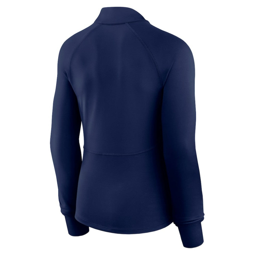 Atlanta Braves Women's Elements Raglan Tri-Blend Quarter-Zip Top Navy
