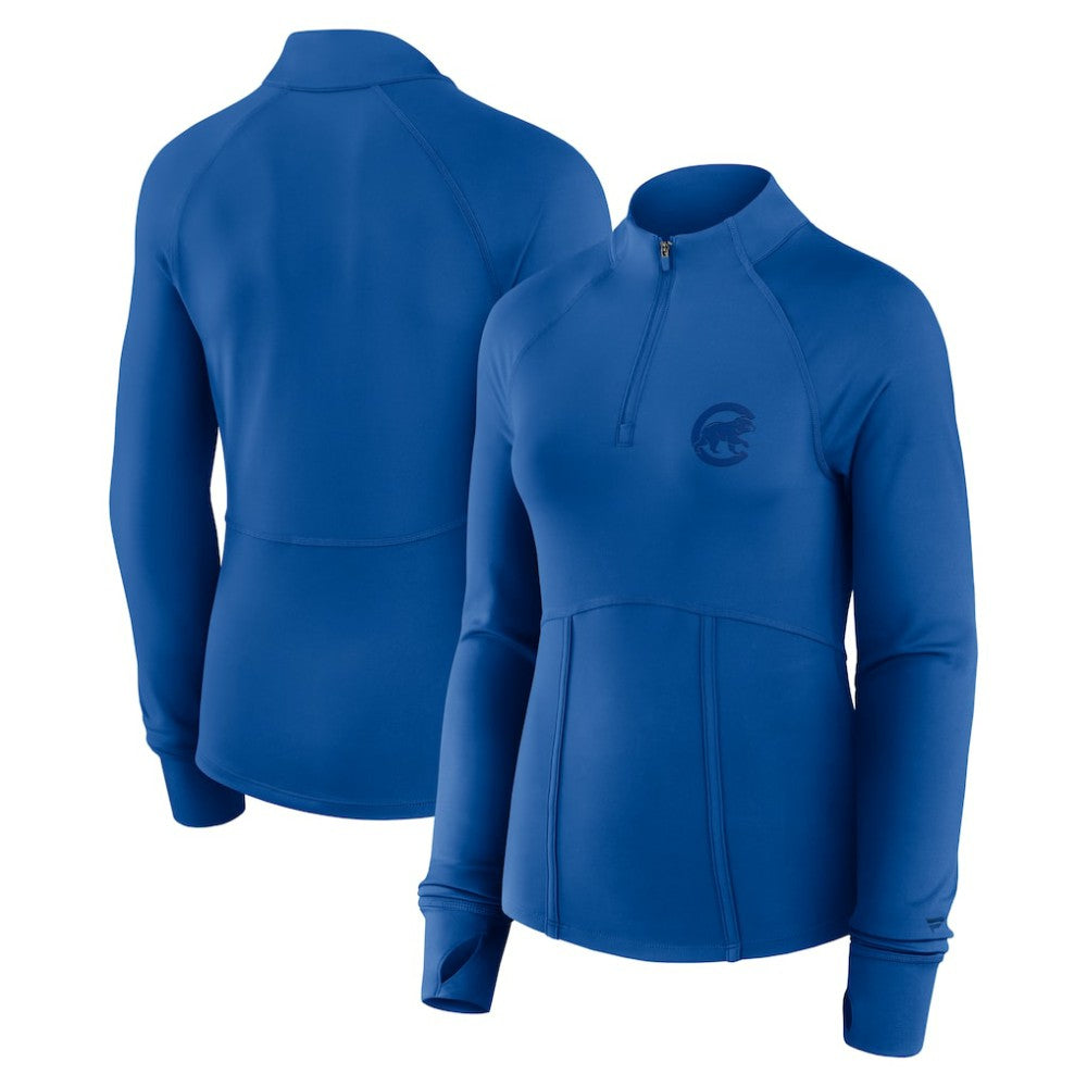 Chicago Cubs Women's Elements Raglan Tri-Blend Quarter-Zip Top Royal