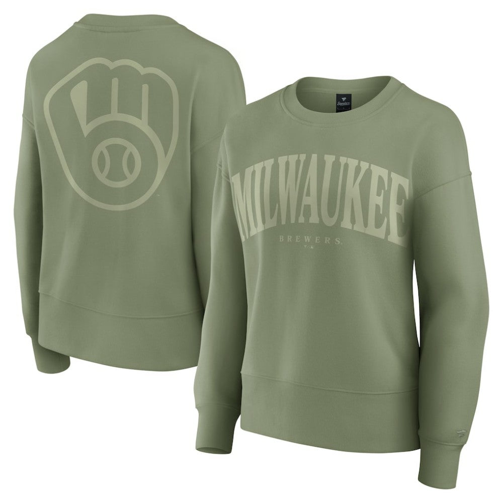 Milwaukee Brewers Women's Elements Flow Pullover Sweatshirt Green