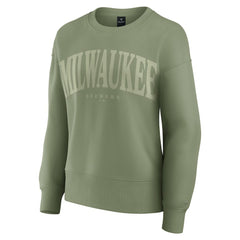 Milwaukee Brewers Women's Elements Flow Pullover Sweatshirt Green