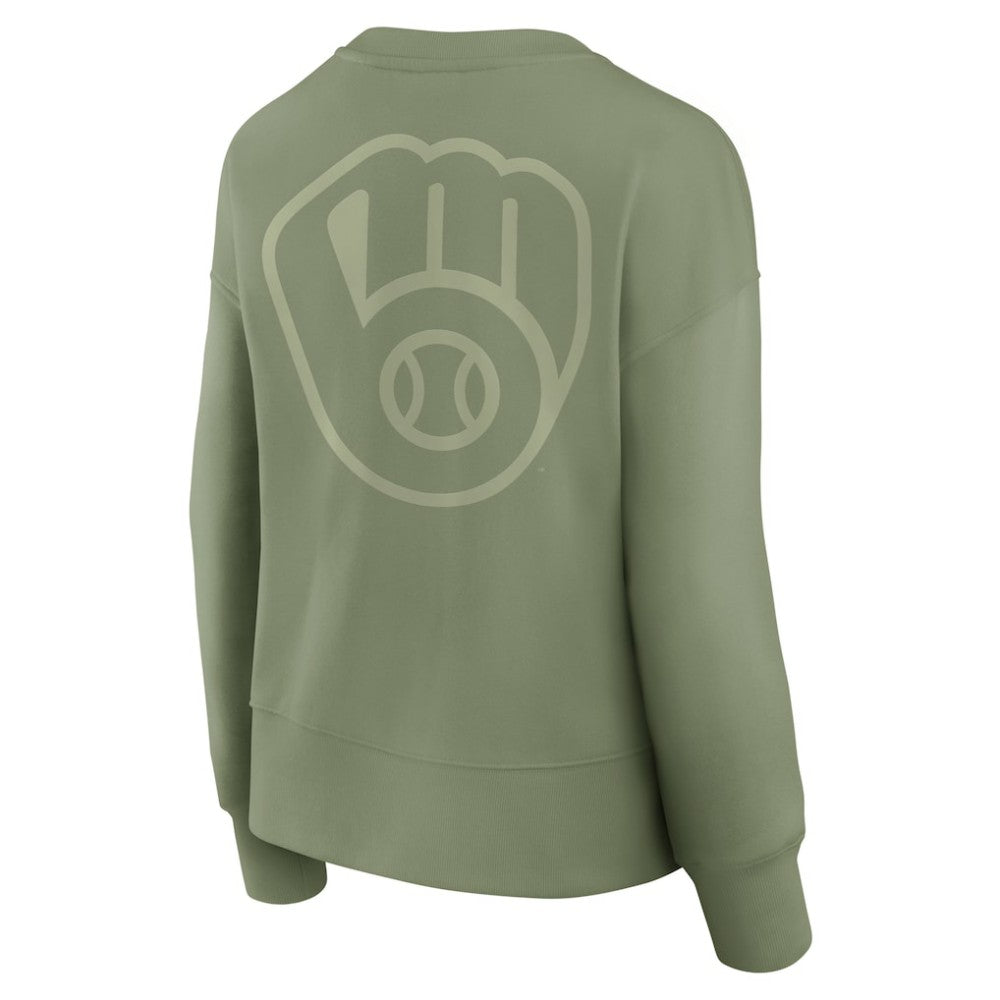 Milwaukee Brewers Women's Elements Flow Pullover Sweatshirt Green