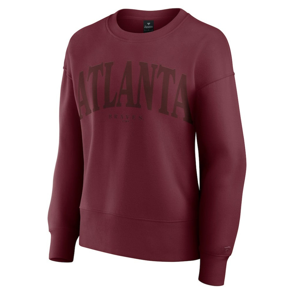 Atlanta Braves Women's Elements Flow Pullover Sweatshirt Burgundy