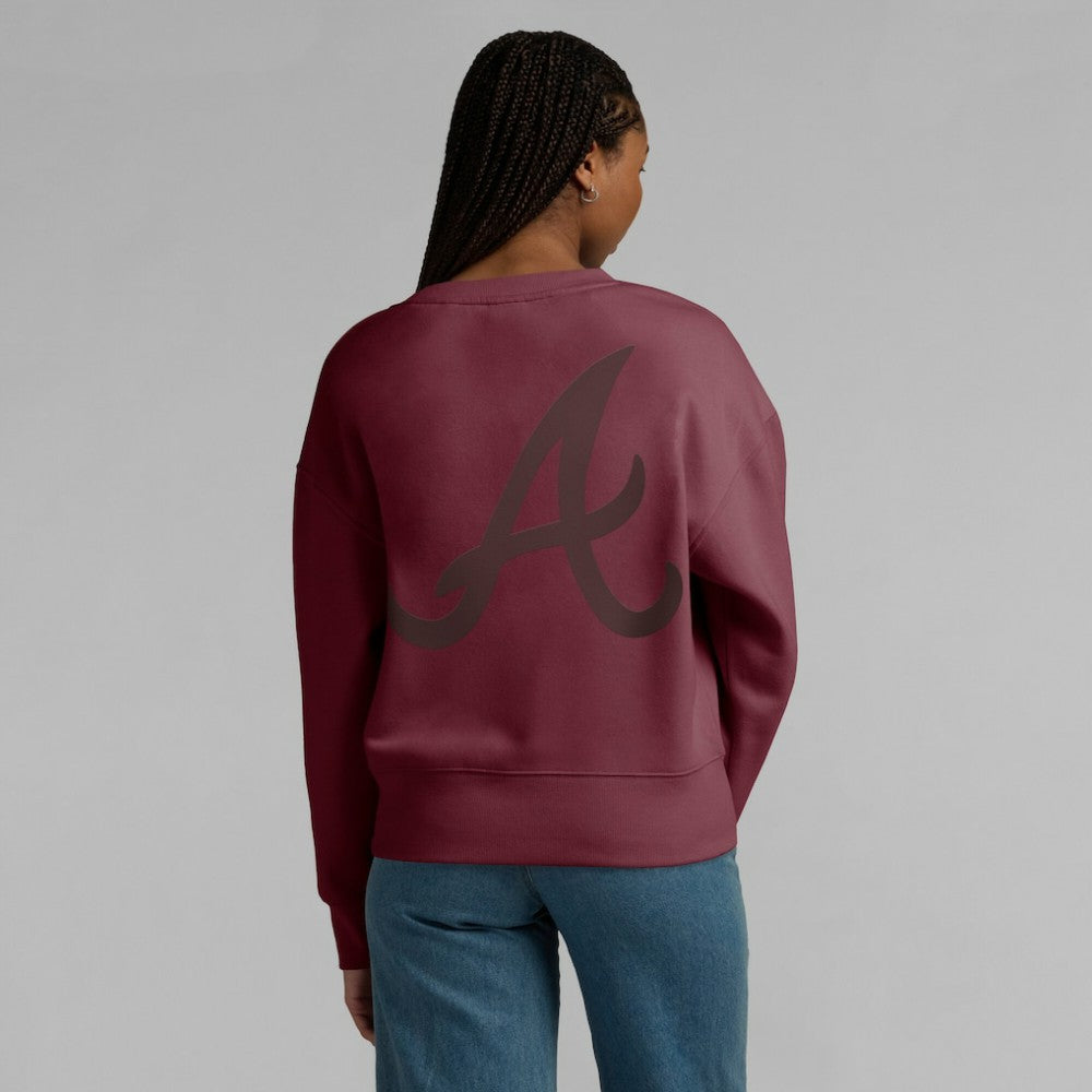 Atlanta Braves Women's Elements Flow Pullover Sweatshirt Burgundy