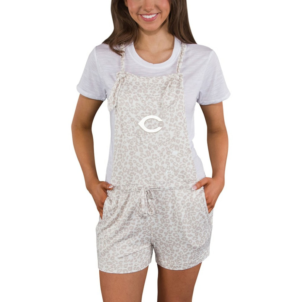 Cincinnati Reds Concepts Sport Women's Montana Hacci Knit Romper Overalls Cream