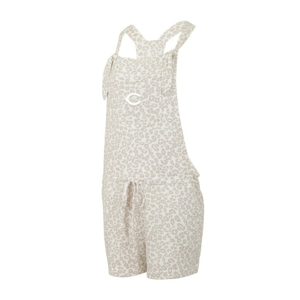 Cincinnati Reds Concepts Sport Women's Montana Hacci Knit Romper Overalls Cream