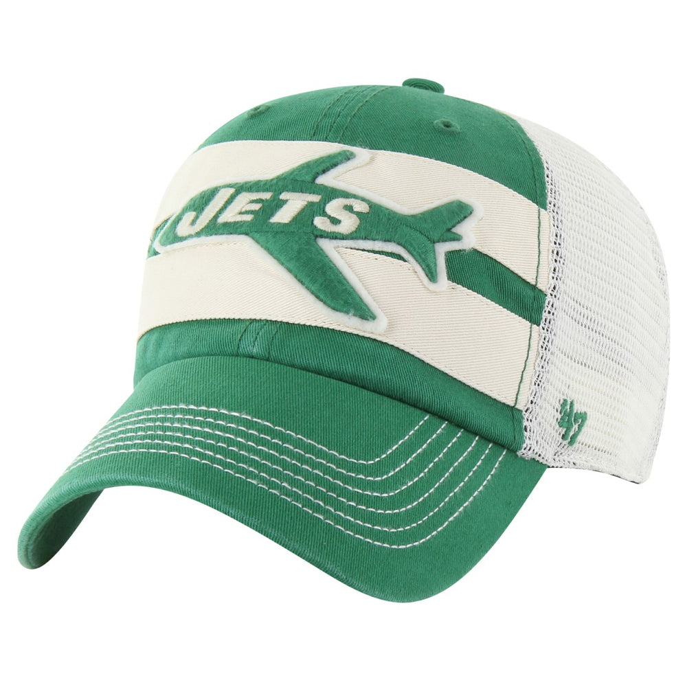 New York Jets '47 Throwback Clubhouse Boon Clean-Up Trucker Adjustable Hat - Kelly Green cheap