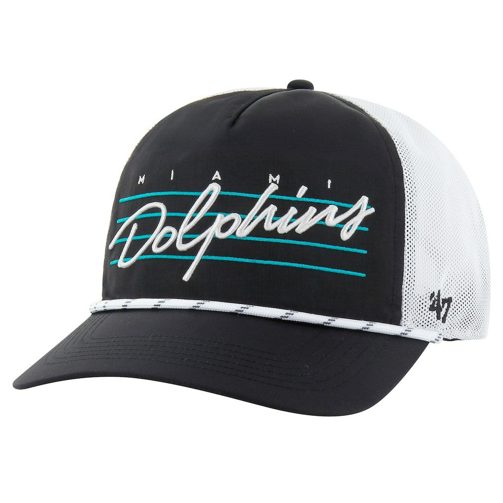 Miami Dolphins '47 Downburst Relaxed Hitch Trucker Adjustable Hat - Black/White cheap