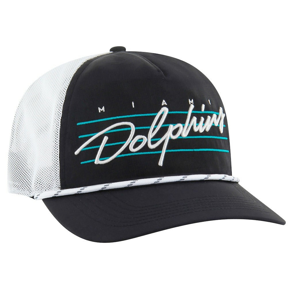 Miami Dolphins '47 Downburst Relaxed Hitch Trucker Adjustable Hat - Black/White cheap