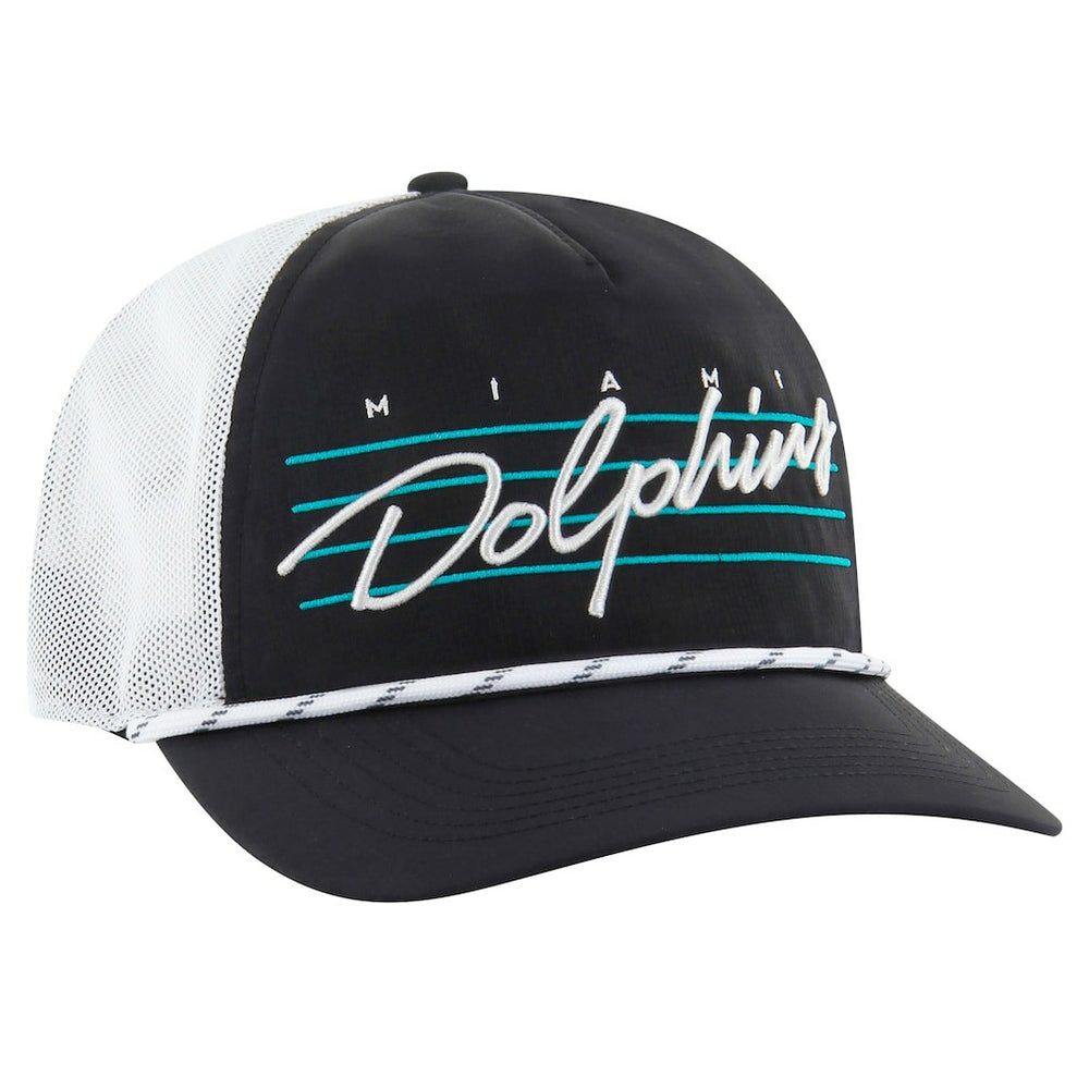 Miami Dolphins '47 Downburst Relaxed Hitch Trucker Adjustable Hat - Black/White cheap