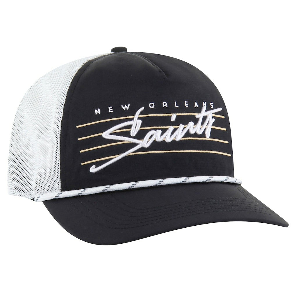 New Orleans Saints '47 Downburst Relaxed Hitch Trucker Adjustable Hat - Black/White cheap