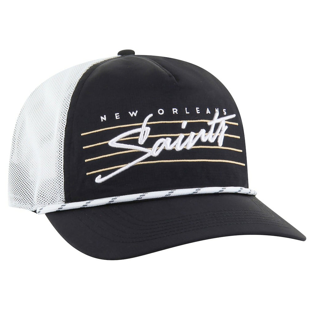 New Orleans Saints '47 Downburst Relaxed Hitch Trucker Adjustable Hat - Black/White cheap