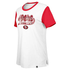 San Francisco 49ers New Era Women's 3rd Down T-Shirt - White/Scarlet on sale