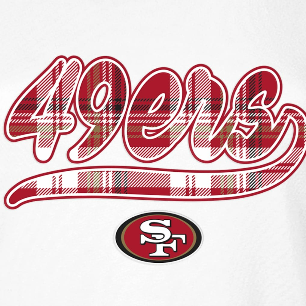 San Francisco 49ers New Era Women's 3rd Down T-Shirt - White/Scarlet on sale
