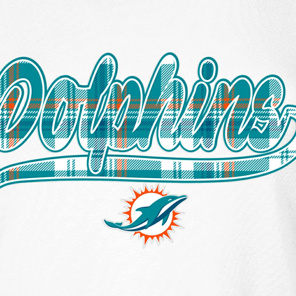 Miami Dolphins New Era Women's 3rd Down T-Shirt - White/Aqua sale