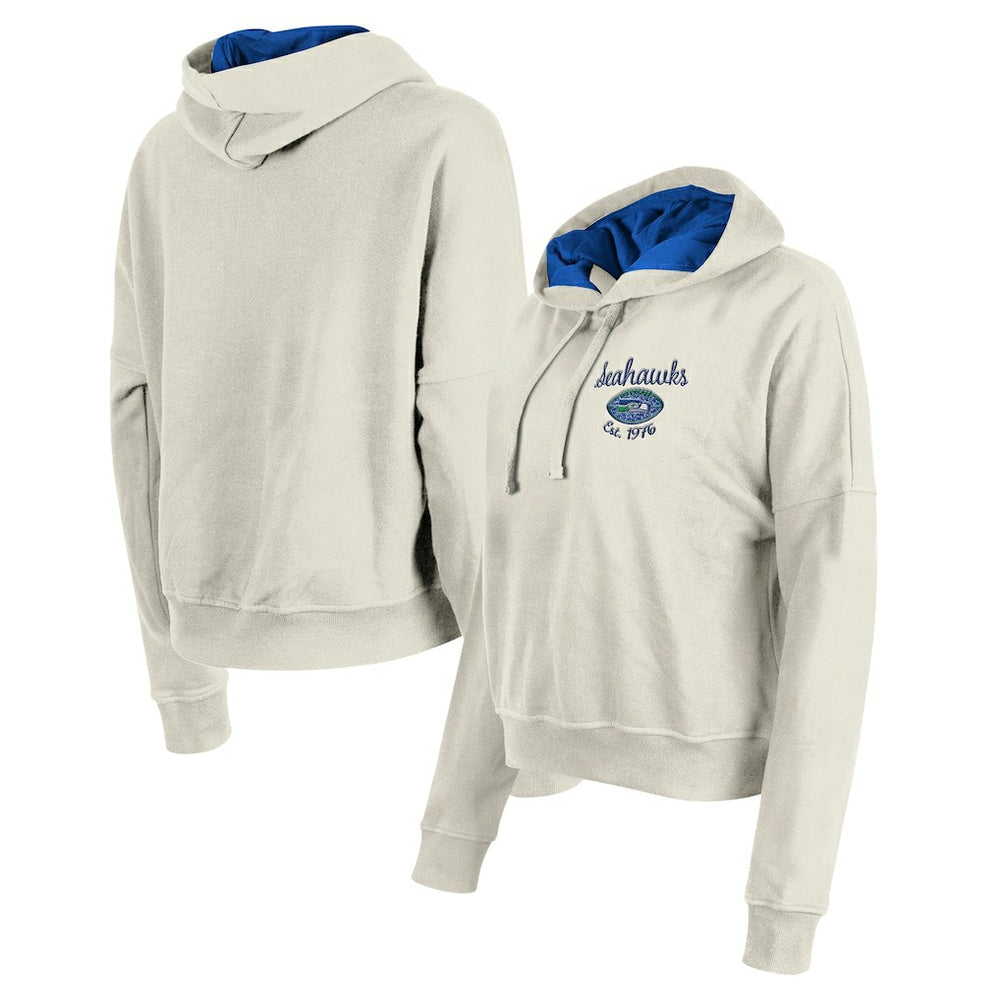Seattle Seahawks New Era Women's 3rd Down Historic Pullover Hoodie - Cream cheap