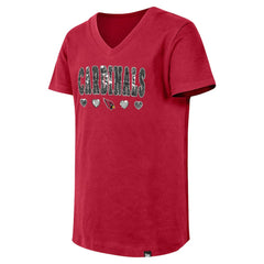 Arizona Cardinals New Era Girls Youth Flip Sequin V-Neck T-Shirt - Cardinal outlet