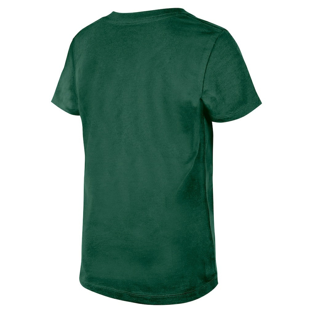 New York Jets New Era Girls Youth Flip Sequin V-Neck T-Shirt - Green on sale