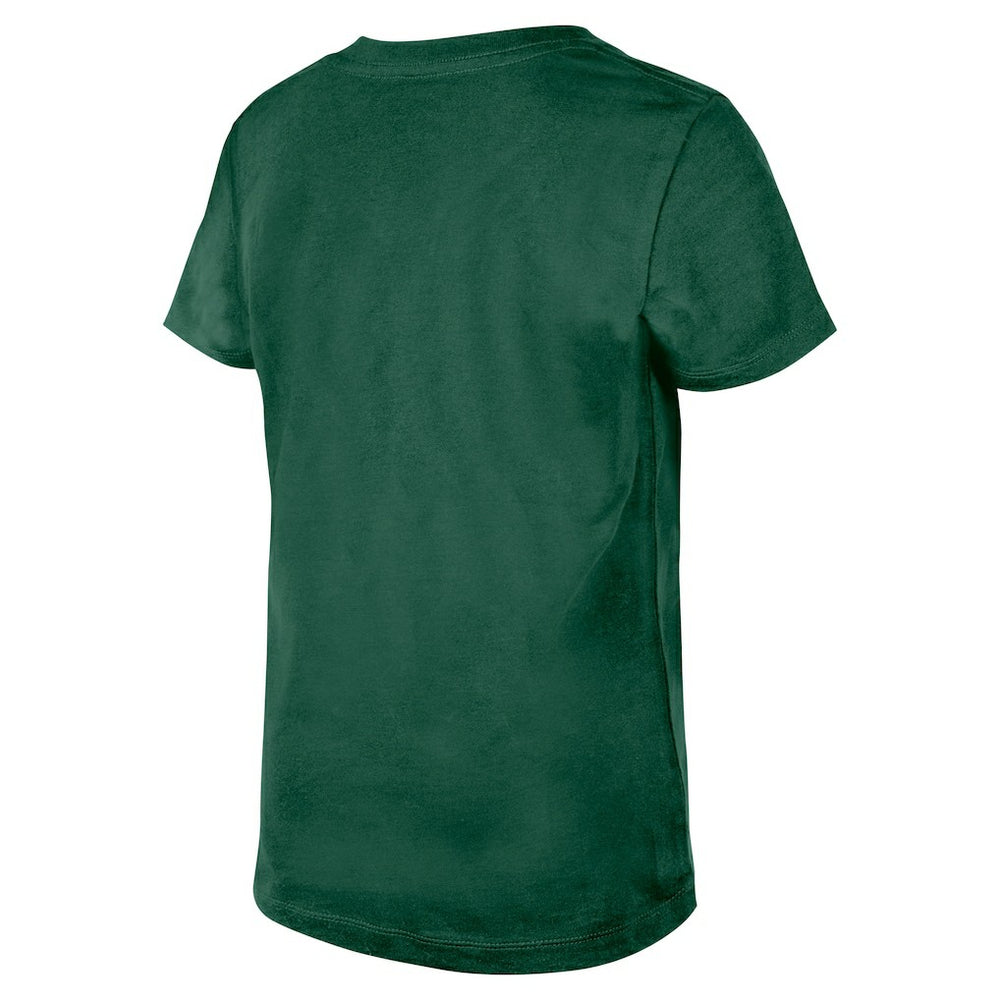 New York Jets New Era Girls Youth Flip Sequin V-Neck T-Shirt - Green on sale