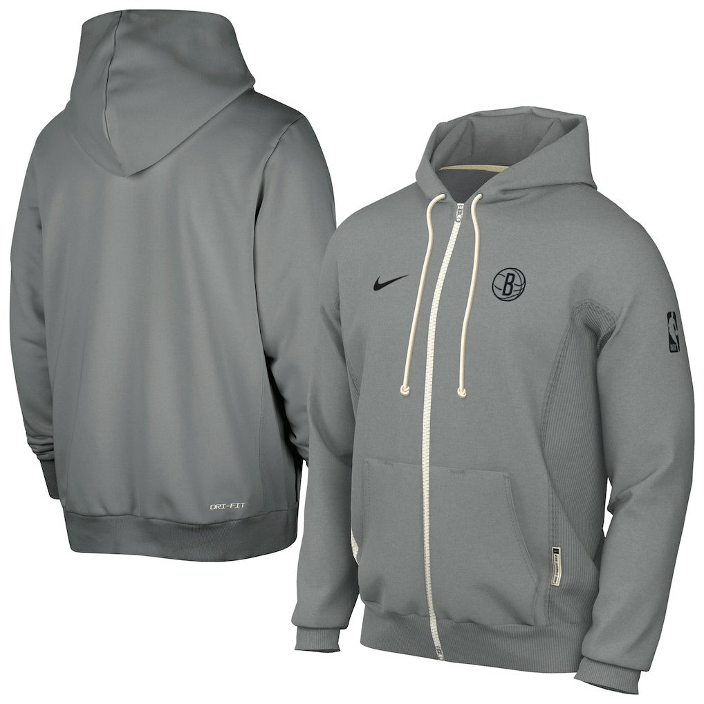 Brooklyn Nets Authentic Standard Issue Full-Zip Hoodie Jacket - Gray on sale