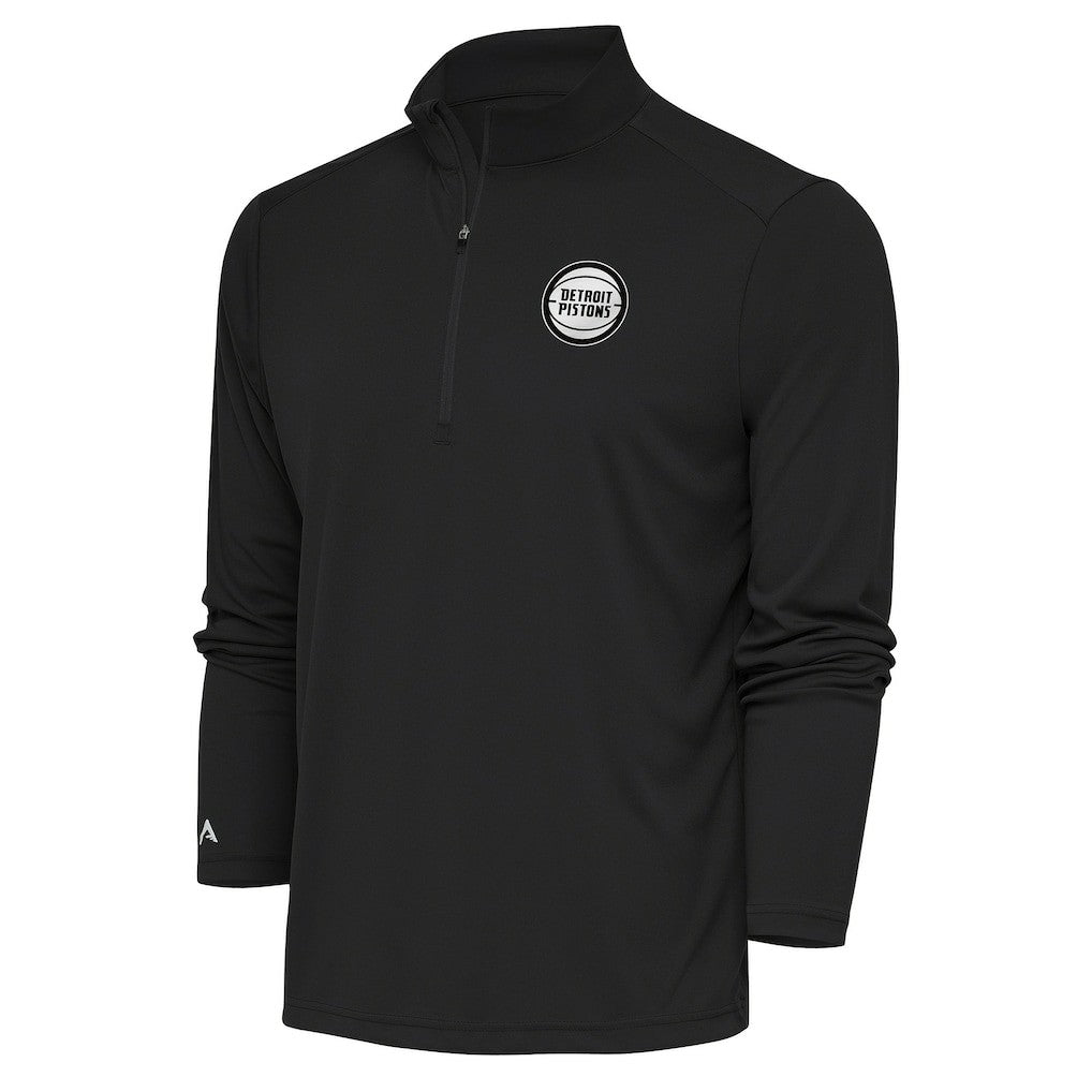 Detroit Pistons Antigua Metallic Logo Tribute Quarter-Zip Pullover sale - Charcoal for sale