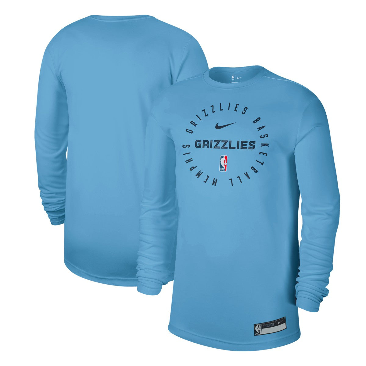 Memphis Grizzlies 2024/25 Legend On-Court Practice Long Sleeve T-Shirt - Light Blue for sale
