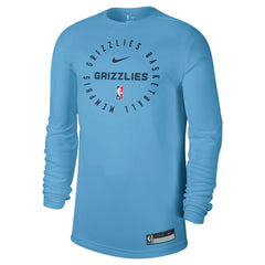 Memphis Grizzlies 2024/25 Legend On-Court Practice Long Sleeve T-Shirt - Light Blue for sale